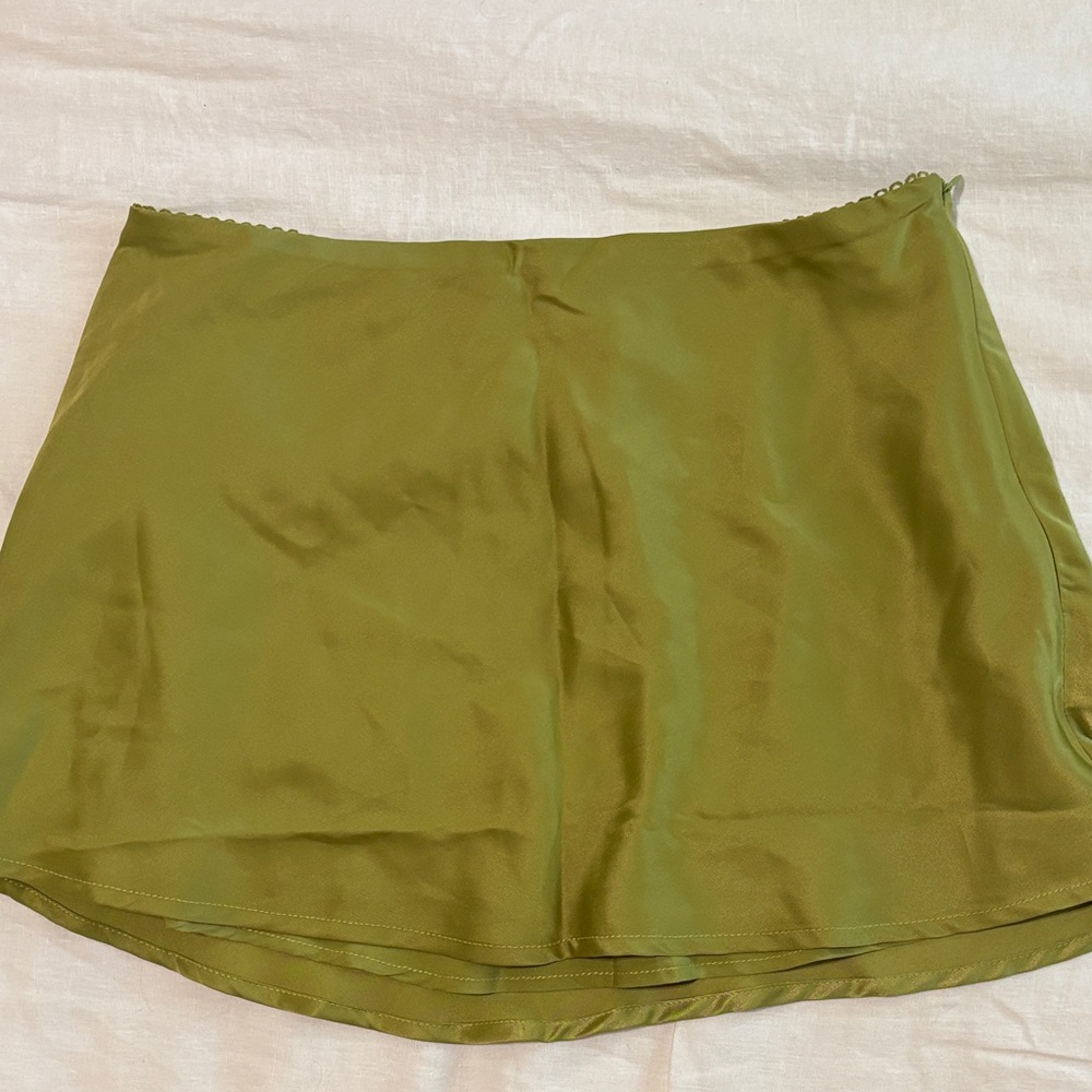 Peppermayo Green Satin Skirt